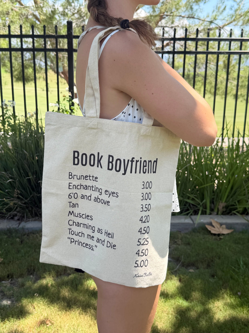 Book Boyfriend Tote Bag – Funny Literary Quote Canvas Shopper